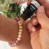Natural Stone and Wooden Bead Diffuser Bracelets